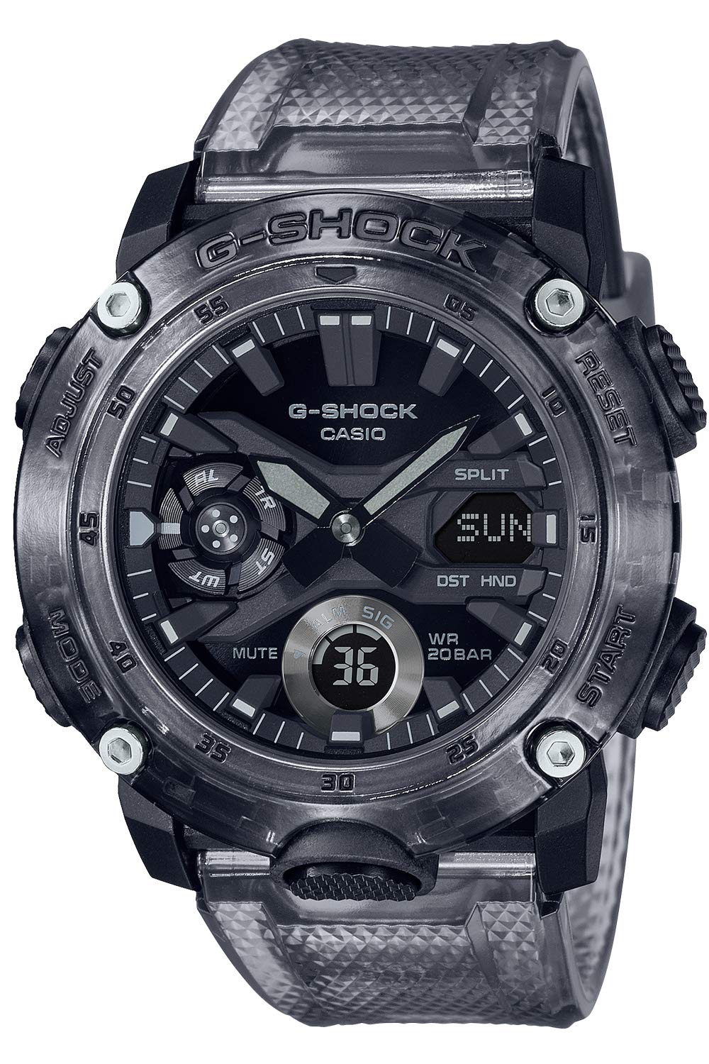 

Мужские часы Casio Серия Skeleton Серый G-Shock GA-2000SKE-5AJF, чёрный