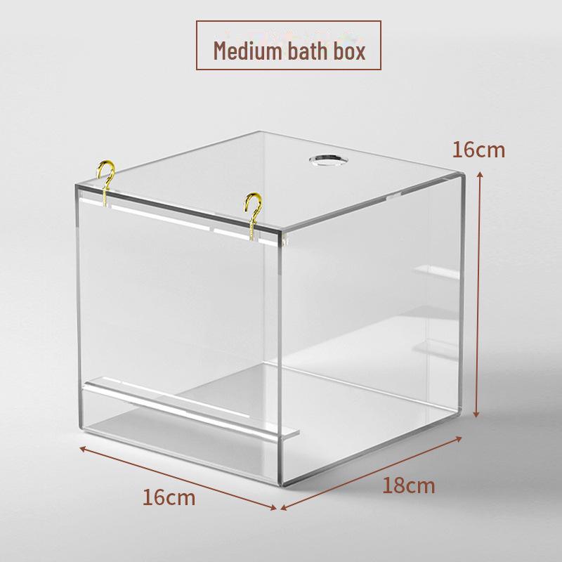 Parrot Acrylic No-Spill Auto Feeder & Splash-Proof Bird Food Bowl