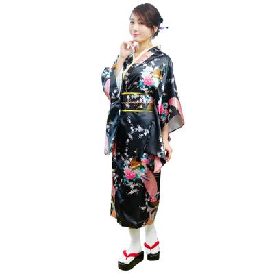 Cosplay Halloween Kimono Schwarzer Pfau Schwarz [Klarer Stein] Damen Damen