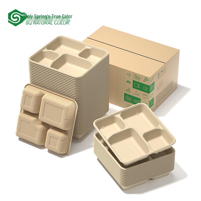 

Disposable 4-Compartment Biodegradable Pulp Food Container
