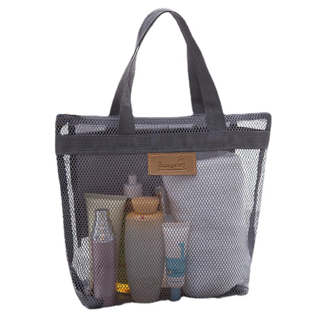 Portable Mesh Shower Tote Bags With Zipper Quick Dry Bath Organizer For College Dorm Gym Outdoor Beach Travel Or Camping