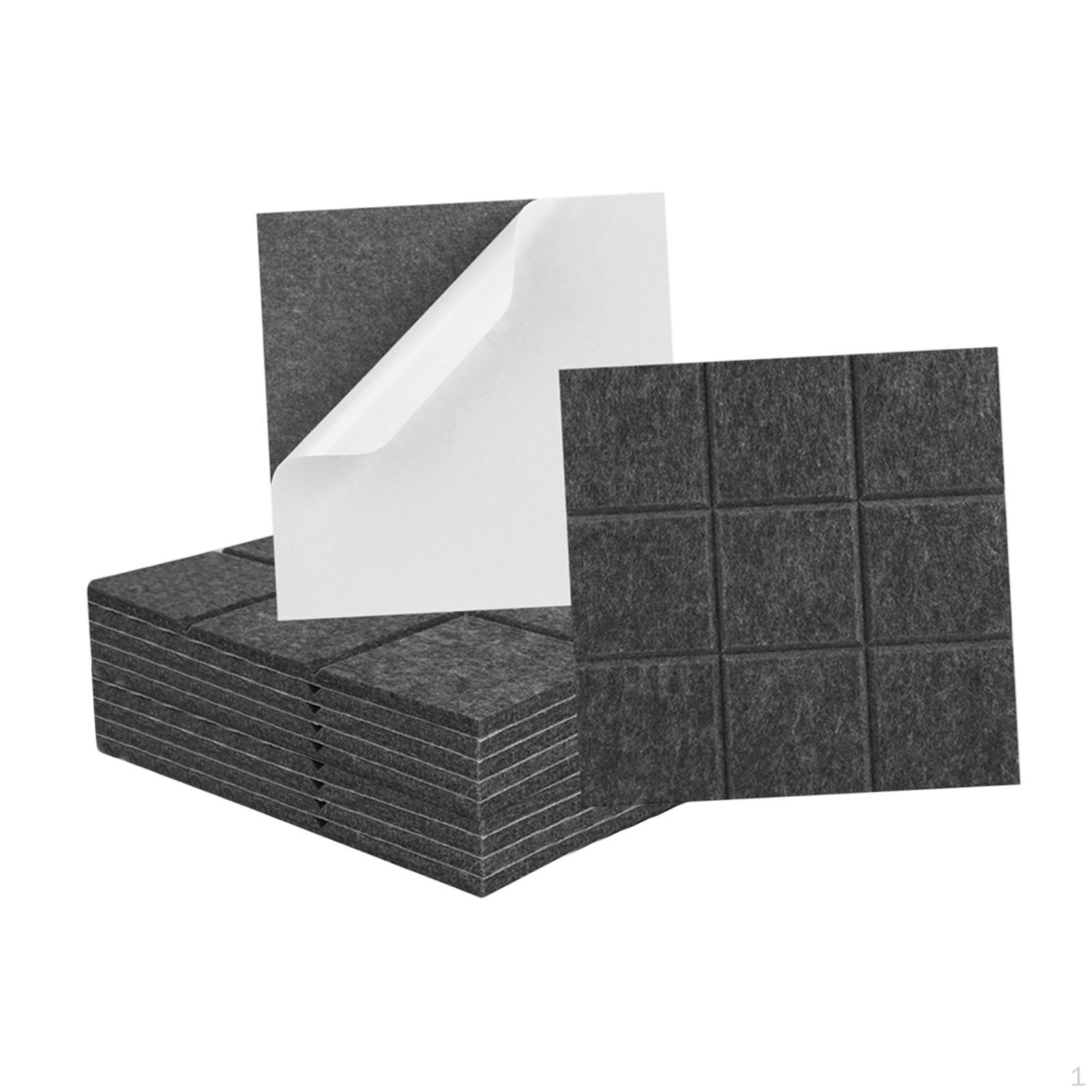 

12 Pieces Tile Sheet Wallpaper Stickers Soundproof Panels Waterproof Practical Noise Reduction темно-сірий колір