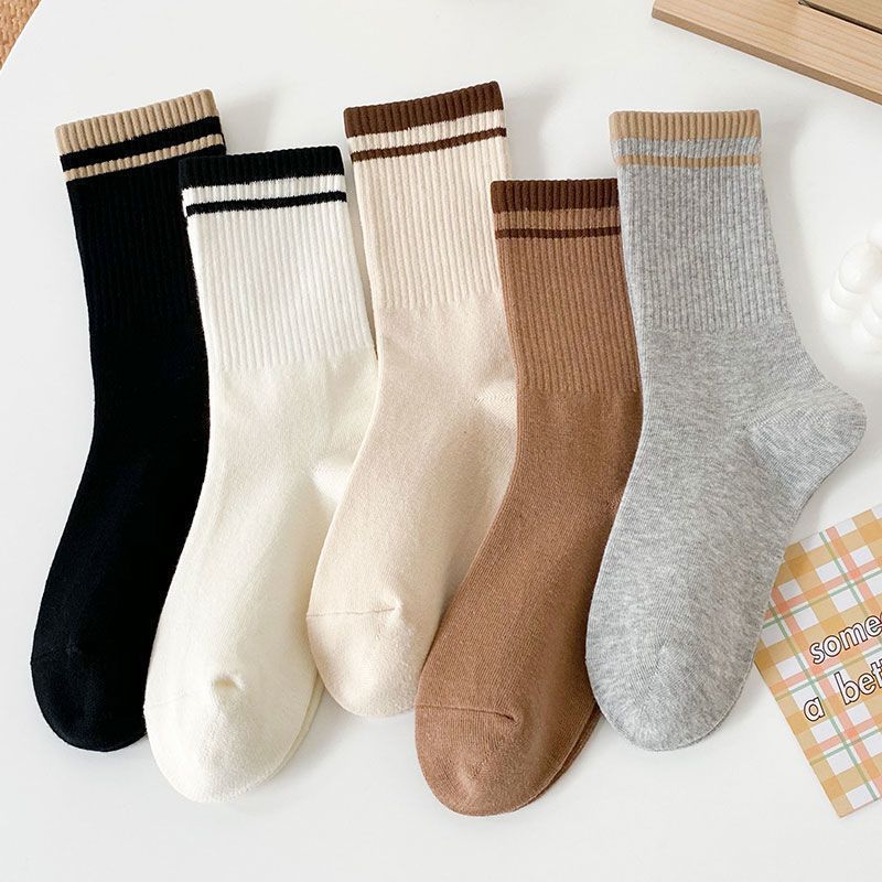 Socks Women'S Mid-Tube Cotton Socks Men'S Trendy Couple High-Waisted Sports Stockings Women'S