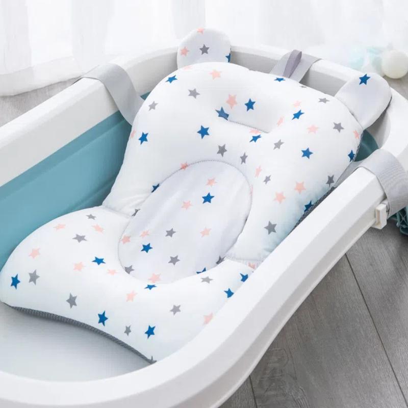 Baby shower lying down, baby shower artifact can sit and lie down, newborn net bag bath pad, bathtub floating pad