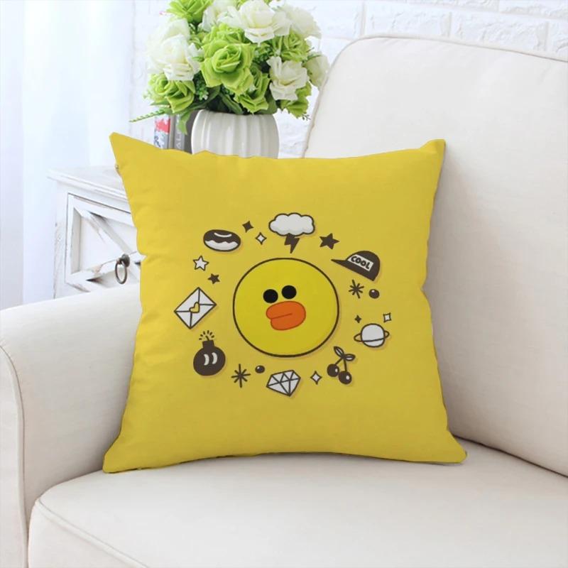 Cute Little Yellow Duck Pattern Pillowcase Car Ornaments Office Living Room Sofa Home Pillowcase