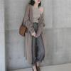 Fall/Winter 2025 Women's Korean Loose Knit Cardigan - Solid Color, Long Sleeve, Mid-Length, Thickened Sweater Coat