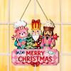 Christmas Door Hanging Wooden Christmas American Welcome Doorplate Wreath Pendant Hanging Decoration Sign Wall Decoration