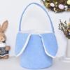 Plush Bunny Basket For Easter Bunny Plush Egg Hunt Basket Bags Cute Decorations Candy Storage With Rabbit Ears For Eggs Hunting
