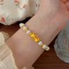Bracelet Perle Irregulière Forme Spéciale Française Bracelet Femmes Niche Luxe Léger Exquis Doré Demi-Bracelet Bracelet Accessoires
