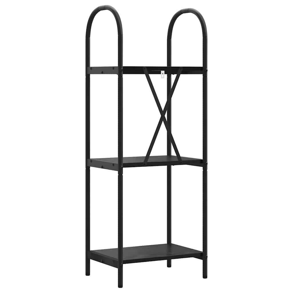 Bookshelf Black Oak Effect 40 X 30 X 109 Cm Engineered Wood