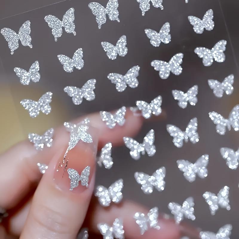 1Pc Glitter Butterfly Nail Art Sticker/Self-adhesive Nail Art Decal for Nail Art Decoration, Nail Art Products for Women