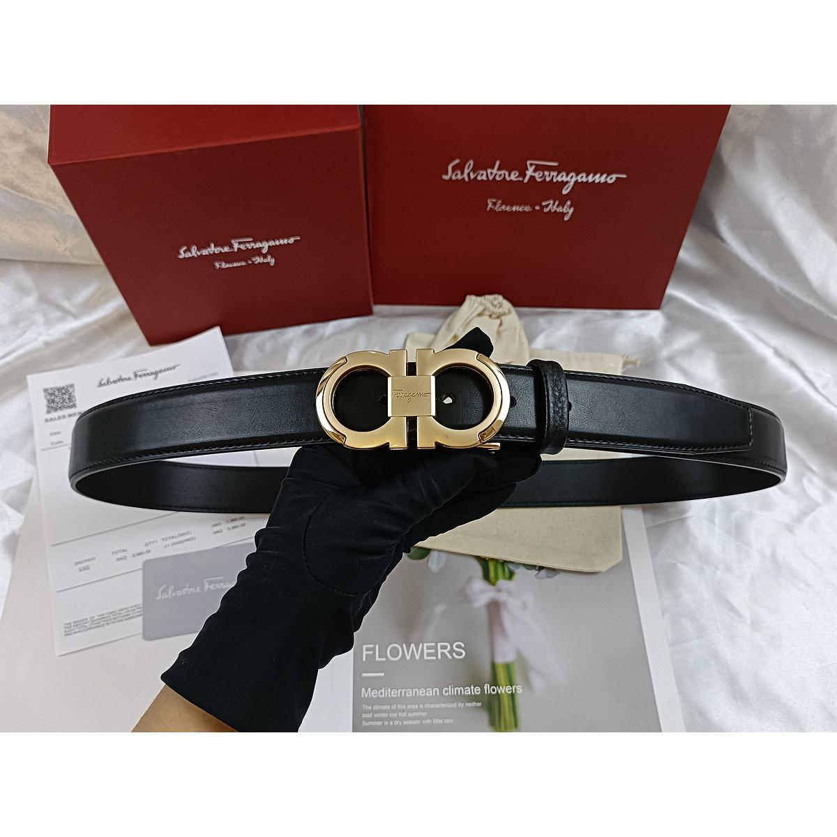

Salvatore Ferragamo 3.5cm Men s Belt Luxury Brand Designer Belt Suit Jeans Formal Brand 105cm