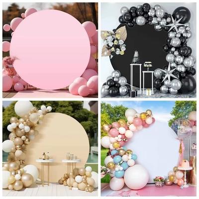 New Pure Color Round Backdrop Cover Elastic Polyester Circle Arch Stand Cover 4FT Balloon Arched Covers Wedding