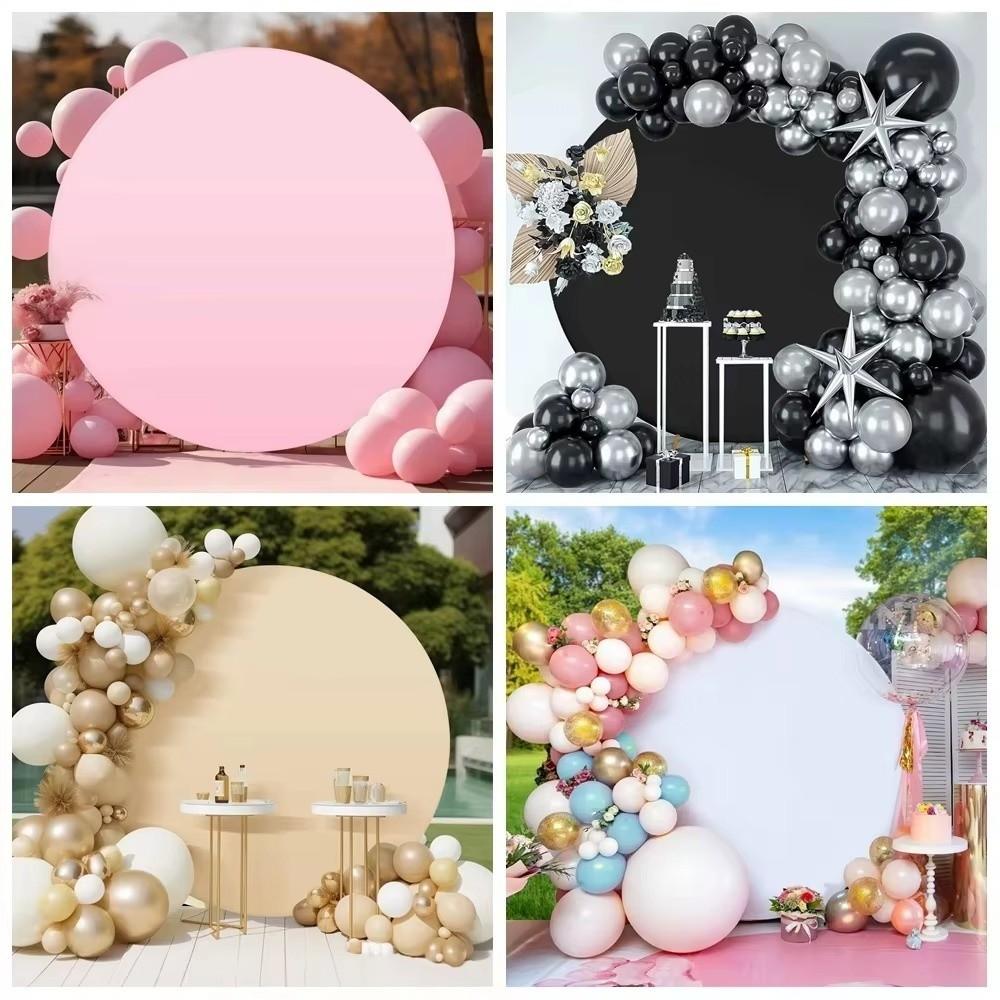 New Pure Color Round Backdrop Cover Elastic 4FT Balloon Arched Covers Polyester Circle Arch Stand Cover Wedding