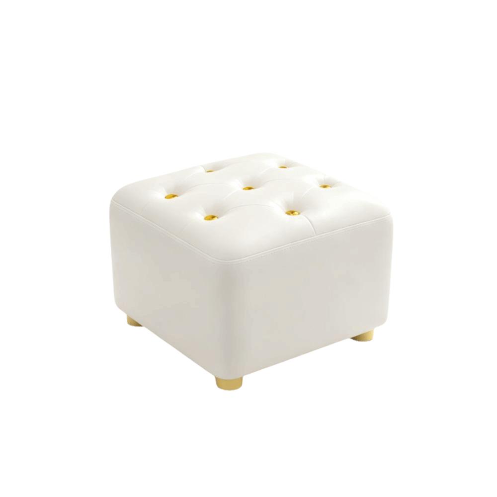 Smooth Solid Wood Foot Stool Rounded Edges Burr-Free Edges Shoe Changing Bench Stable Support Legs Anti-Slip Pads Wooden Stool