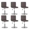 Day and Night - Day and Night Swivel Dining Chairs 6 Units Taupe Gray Fabric