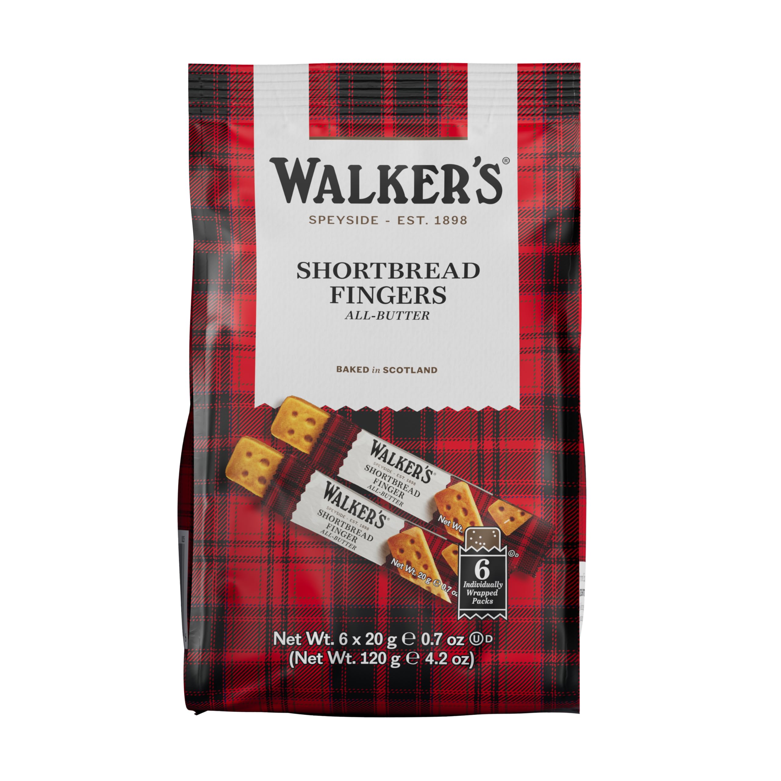Walker Flow Pack Shortbread Fingers 120g x 3 pieces