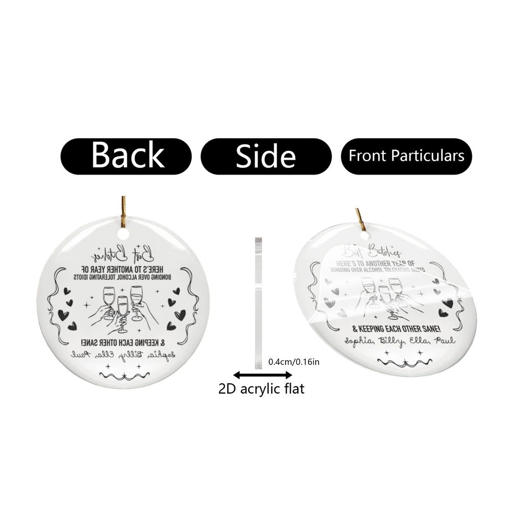 2D Vánoční Dekorační Přívěsek Vánoční Stromek Štítek Tématická Párty Řemesla Ozdoba