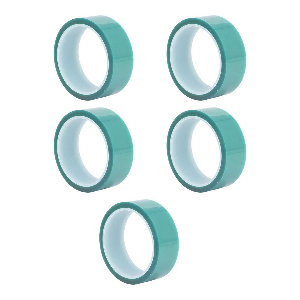 5 buc Bandă de mascare Verde 33mm Lățime 33m Lungime Protecție Vopsire prin pulverizare PET Bandă de înaltă temperatură