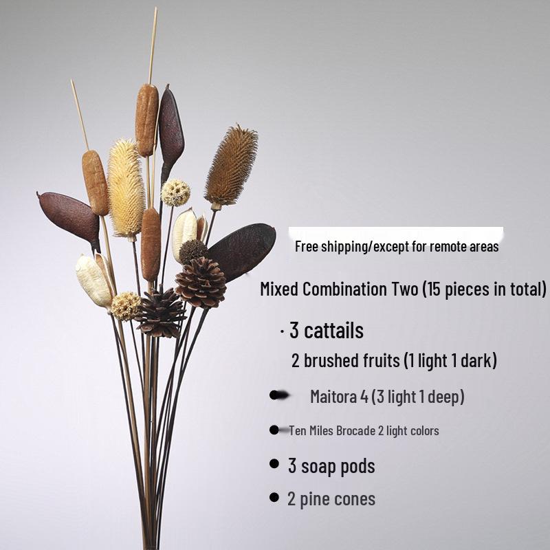 Magnolia Simulation Flower Arrangement: Floor-Standing Dried Branch Bouquet for Bedroom & Living Room Décor