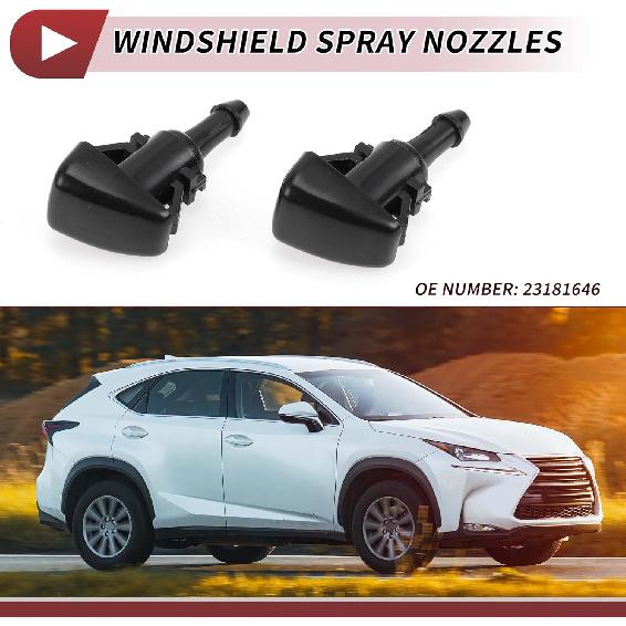 2pcs Windshield Washer Nozzle for Chevrolet Silverado 1500 2014-2019 for Chevrolet Suburban 2015-2020 Front Windshield Spray Nozzles Wiper Spray