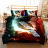 Juego de Ropa de Cama con Estampado de Dibujos Animados de la Película Godzilla Vs King Kong Impresión 2D Funda Nórdica Cama Individual Doble Queen King Ropa de Cama Ropa de Cama