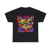 Unisex Adult T Shirt Colorful Abstract Cat Painting Artwork Fun Cute Trippy Tee