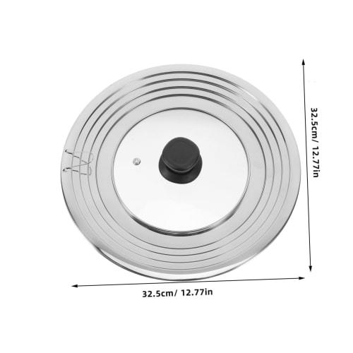 DECHOUS Pot Lid, Stainless Steel Rimmed Clear Pot Lid, Multipurpose Overflow Prevention Pot Lid (24-30cm), Frying Pan Lid, Stirring Pot Lid, Bacon Gre