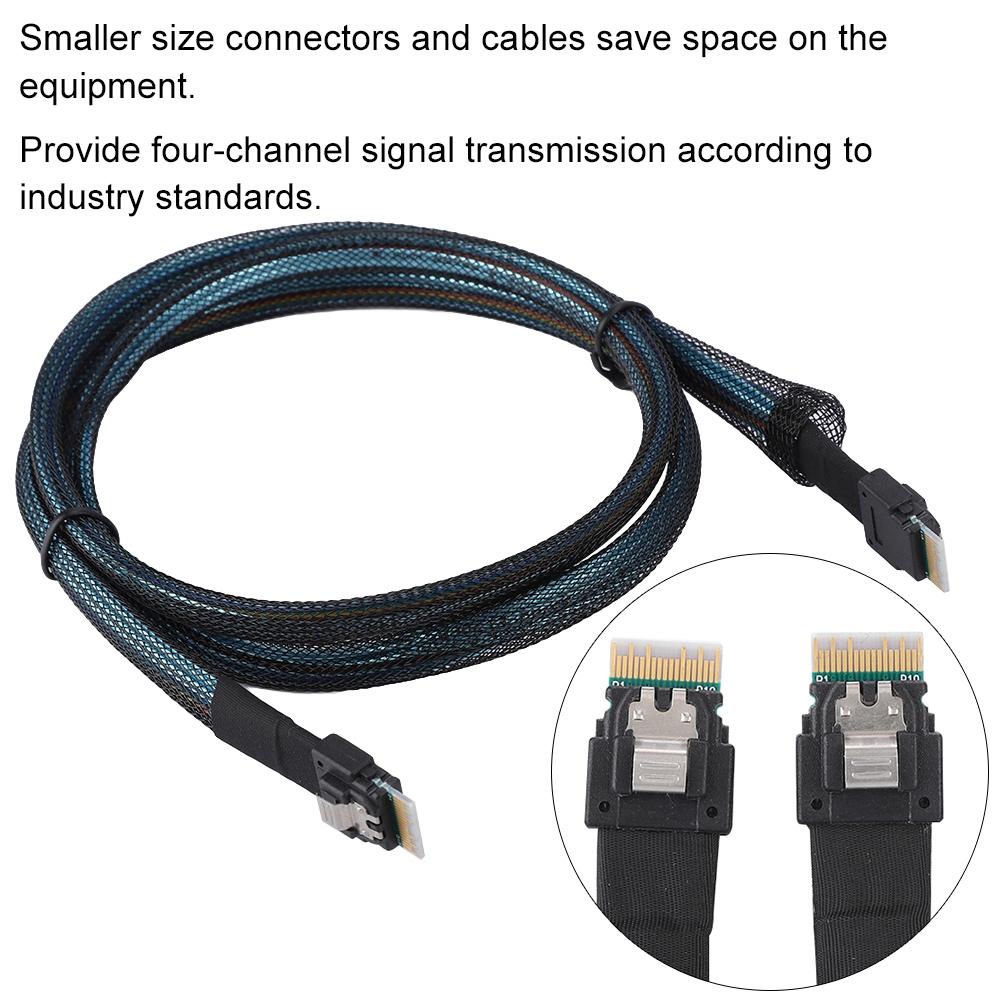 Cabledeconn Slim SAS 38pin SFF8654 zu SFF8654 Server HDD Datenübertragungskabel 1M