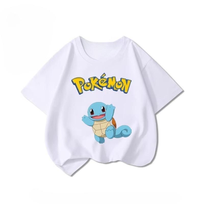 Potdemiel Summer New Pikachu Print Children's T-Shirt, Boys and Girls, Comfortable and Breathable Children's T-Shirt