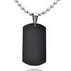 Men's Women's Punk Fashion 316L Stainless Steel Polished Rectangular Dog Tag Necklace