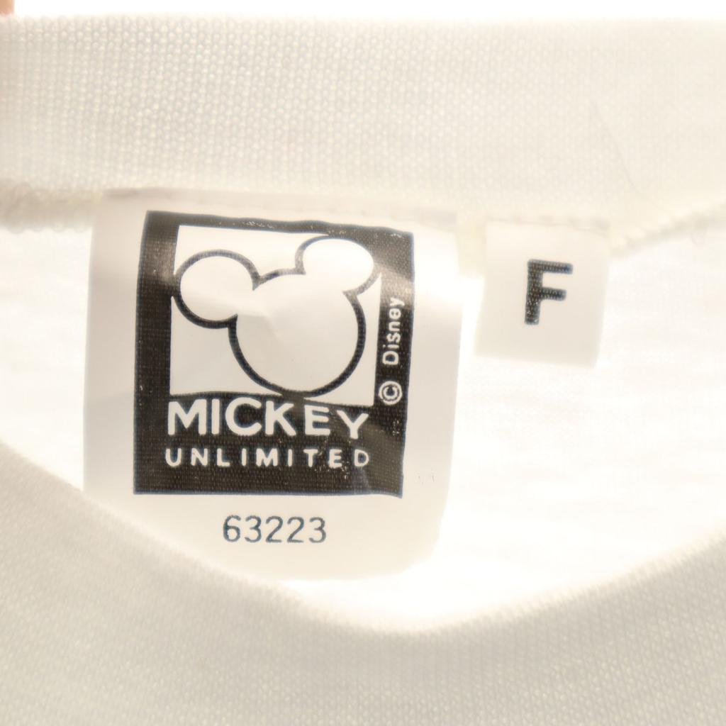 MICKEY UNLIMITED Short Sleeve T-shirt F White Men's Used