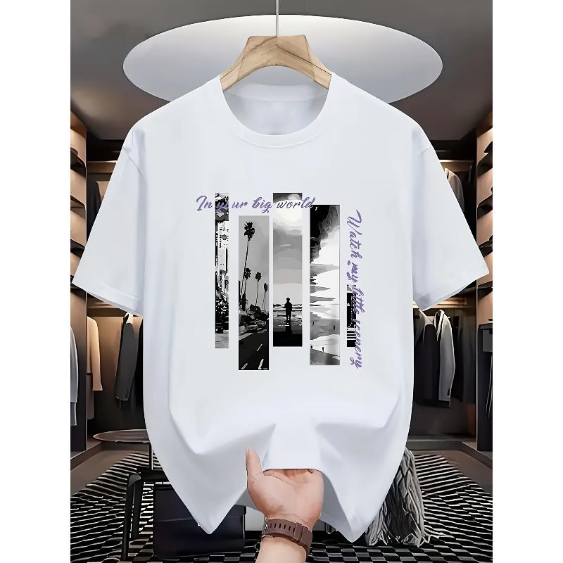 Evropské velikosti Pánské ležérní tričko s potiskem