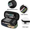 Pen Case Daily Use Strong Polyester Fabric Smooth Zipper with Spacious Main Pocket Mesh Layer and Pen Slot Divider for Boys Girls