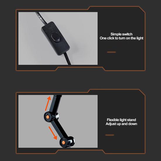 Wärmelampe für Reptilien, UV-Lampe, verstellbar, 360 Grad drehbar, mit Schraubclip, dimmbar