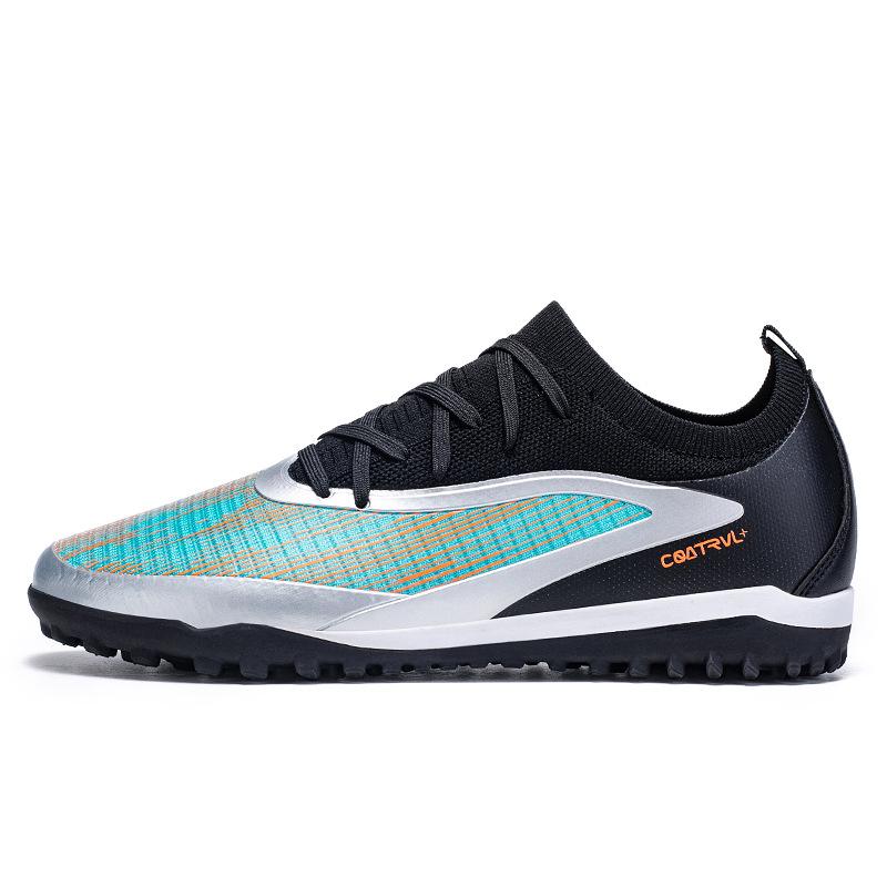 Low-Top Football Shoes Fly-Woven Seamless Tf Broken Nails Artificial Turf Ag Nails Leather Feet Training Shoes For Men And Women