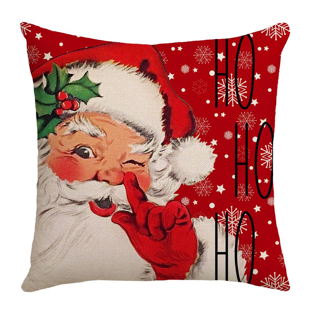 New Cute Deer Christmas Series Pillowcase Santa Claus Snowman Sofa Bedroom Pillowcase