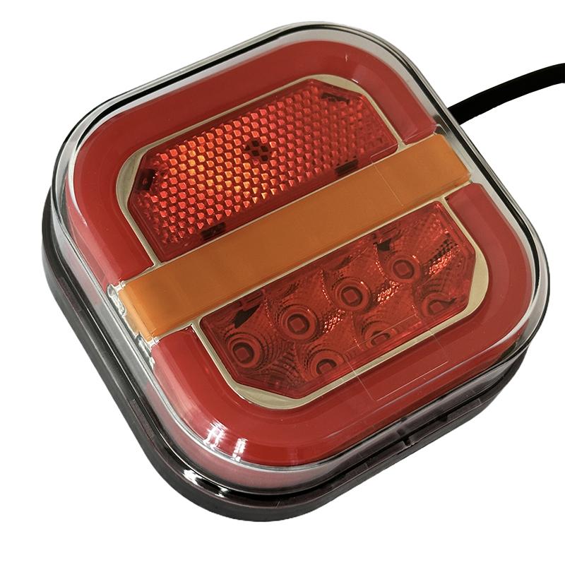 2Pcs 4Inch Led Tail Light Left Right Rear Brake Lamp Licesen Plate Taillight 12V 24V Turn Signal For Trailervan Bus 4X4 Pickup