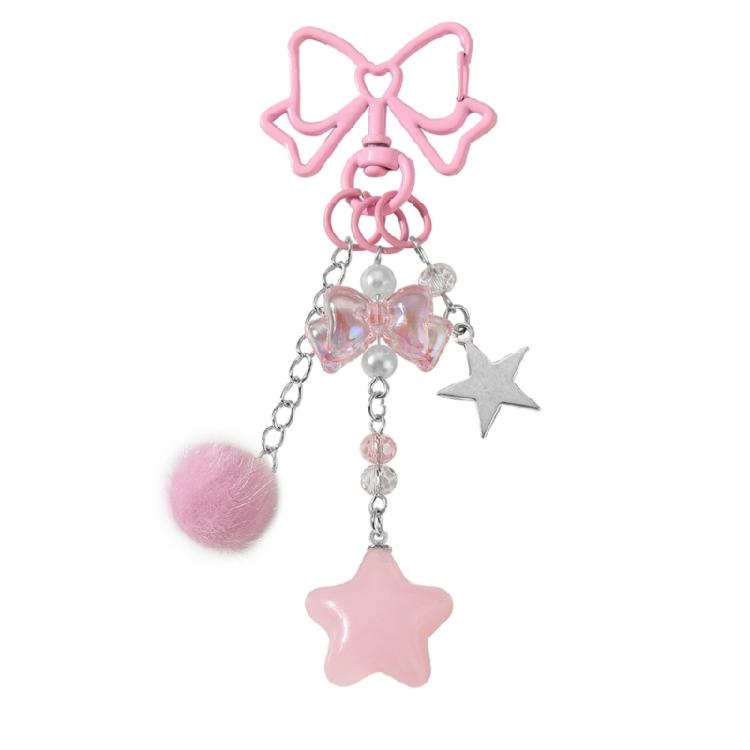 Trendy Heart Bows Star Bag Pendant Alloy Bags Charm Keychain Fashionable Bag Accessory Suitable For Stylish Ladies