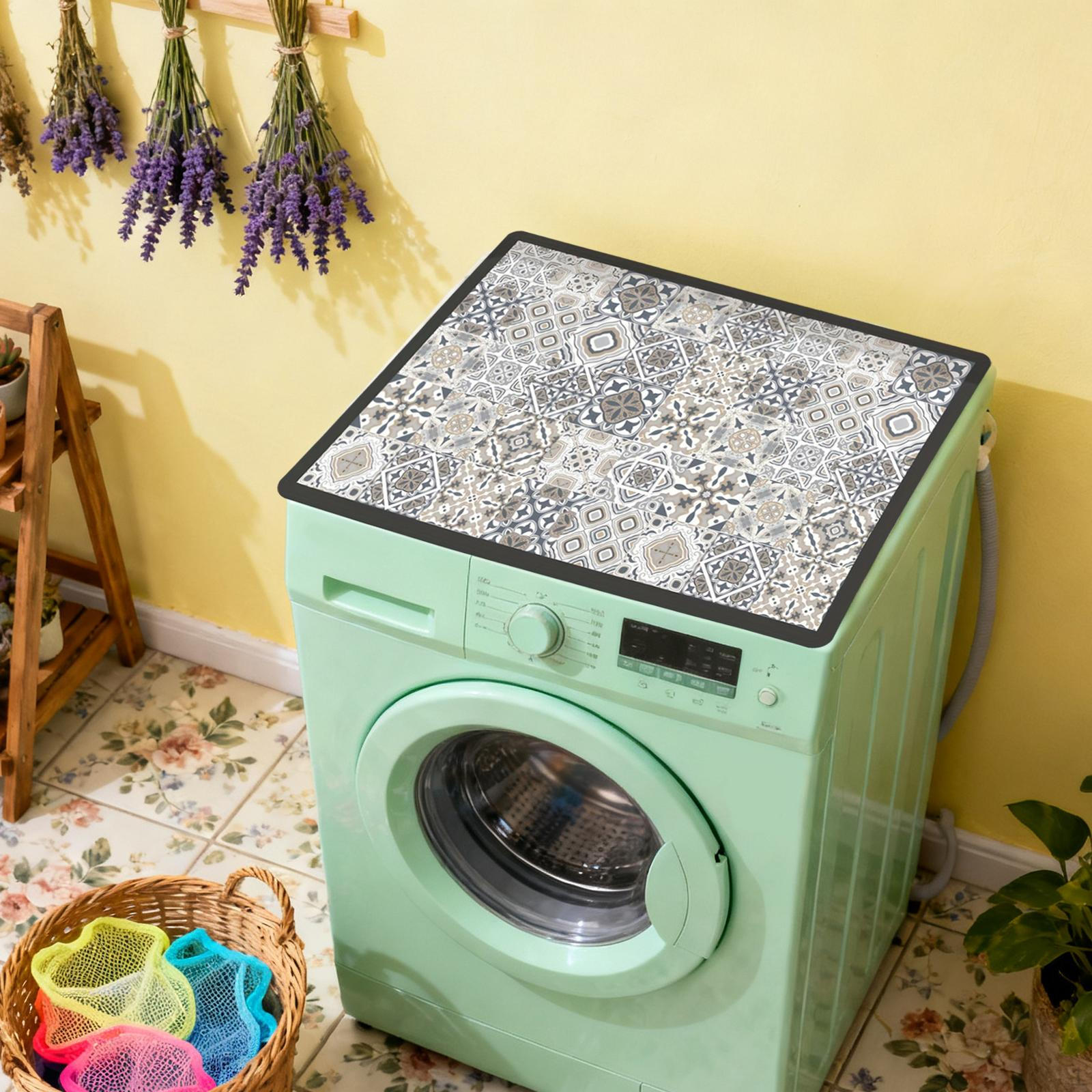 Washer and Dryer Cover Anti Slip Lightweight Kitchen Table Mat Versatile Countertop Grey Grids 1170₽