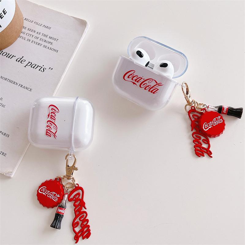 Transparent Coke Pendant Is Suitable for AirPods Pro1 Generation Protective Cover 1 Generation Pro1 Generation Apple Bluetooth Headset Case