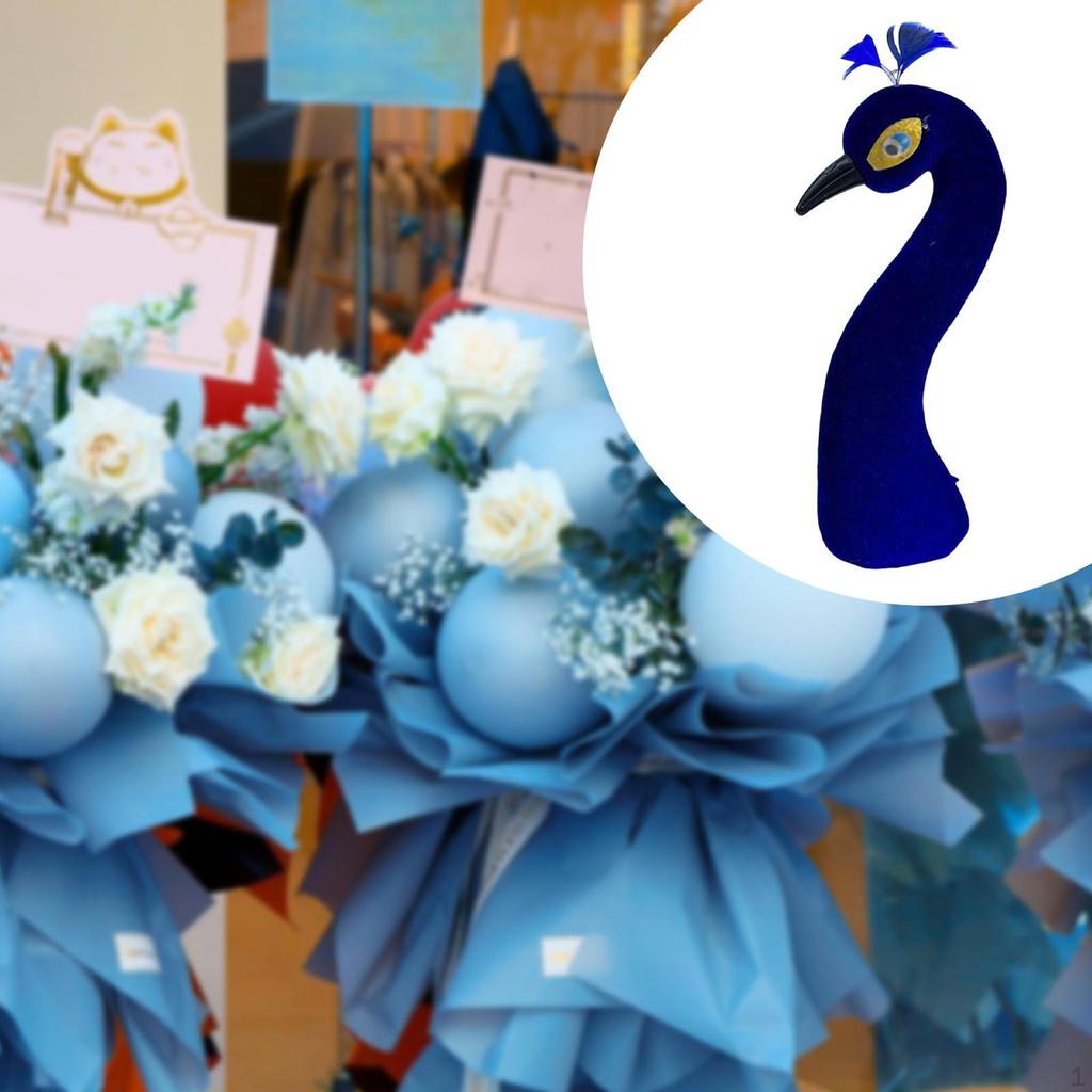 Peacock Head Figurine for Wedding Car Decoration And Floral Arrangement In Living Room