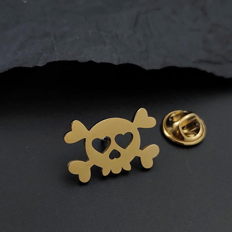 Ghost Horse Skull Brooch Cufflinks Punk Creative Personality Style Stainless Steel Material Not Easy To Fade Wear-resistant Accessories Decoration