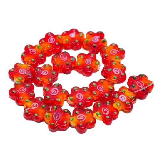 20 шт. Цветочные стеклянные бусины для изготовления украшений своими руками Ручная работа Браслеты Ожерелья Серьги Аксессуары Цветные бусины Материалы для изготовления украшений своими руками красный