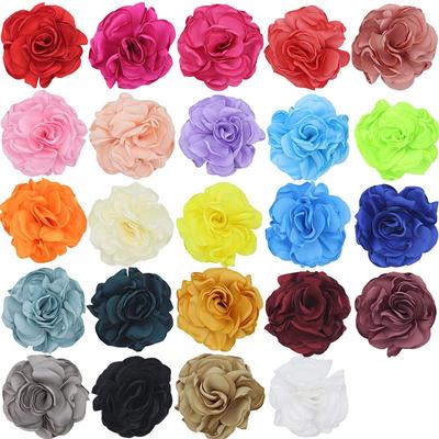 Korean Satin Burned-Edge Camellia Flower DIY Kids' Headband Accessory