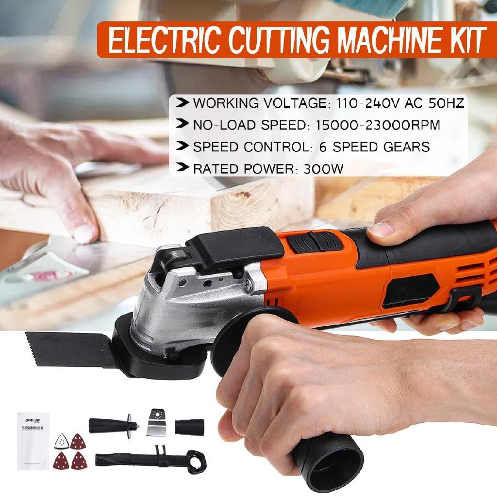 300W 220V Multi-function Oscillating Tool Kit Electric Woodworking Cutting Machine Wood Laminator Cutter Trimmer Saw