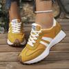 Damen Retro Kontrastfarbene Low-Top Sportschuhe Atmungsaktives Stoffobermaterial