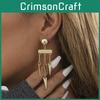 Asymmetric Tassel Chic Earrings For Women Gold Geometric Design Material Alloy