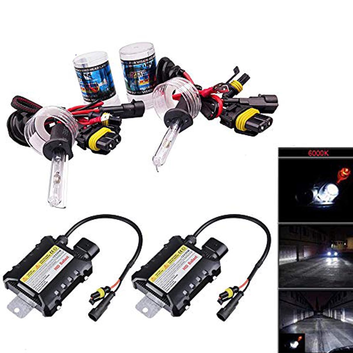 

1 Комплект 55 Вт Ксеноновый HID Комплект с Цифровым Балластом для Автомобиля DC H1 6000K Фары, 12 В,