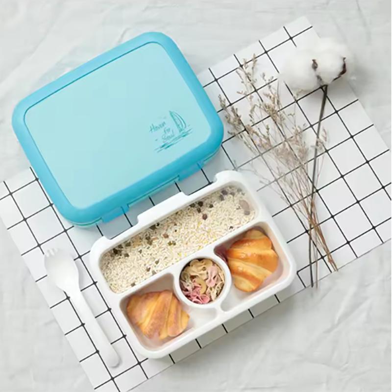 1pc- Lunch box Students' lunch box Sealed leak-proof Korean lunch box with cutlery